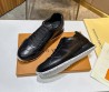 Мужские кожаные кроссовки Louis Vuitton 2024 черные под рептилию