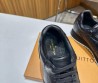 Мужские кожаные кроссовки Louis Vuitton 2024 черные под рептилию
