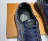 Мужские кожаные кроссовки Louis Vuitton 2024 темно-синие под рептилию глянцевые