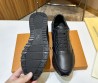 Мужские кожаные кроссовки Louis Vuitton 2024 черные с вставками под рептилию