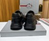 Мужские кожаные кроссовки Prada 2024 черные с вставкой под рептилию