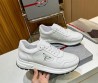 Мужские кожаные кроссовки Prada 2024 белые с вставкой под рептилию