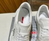 Мужские кожаные кроссовки Prada 2024 белые с вставкой под рептилию