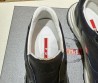Мужские кожаные кроссовки Prada 2024 темно-синие с вставкой под рептилию