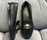 Женские кожаные лоферы Chanel 2024 черные с пряжкой