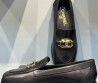 Женские кожаные лоферы Chanel 2024 черные с пряжкой