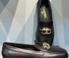 Женские кожаные лоферы Chanel 2024 черные с пряжкой