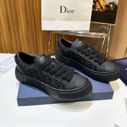 Мужские комбинированные кроссовки Christian Dior 2024 черные с вышивкой