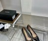 Женские комбинированные туфли Chanel 2024 черные каблук 6,5 см