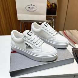 Мужские текстильные кеды Prada 2024 белые