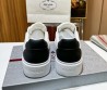 Мужские текстильные кеды Prada 2024 белые с черным