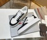 Мужские текстильные кеды Prada 2024 белые с черным