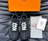 Мужские текстильные кроссовки Hermes 2024 черные