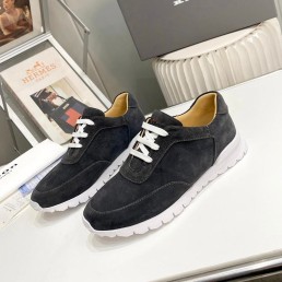 Мужские замшевые кроссовки Kiton 2024 темно-серые