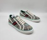 Женские текстильные кеды Gucci 2024 серые с принтом