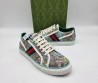 Женские текстильные кеды Gucci 2024 серые с принтом