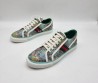 Женские текстильные кеды Gucci 2024 серые с принтом