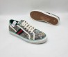 Женские текстильные кеды Gucci 2024 серые с принтом