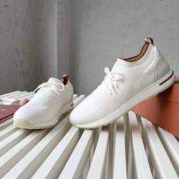 Мужские текстильные кроссовки Loro Piana 2024 белые
