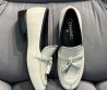 Женские кожаные лоферы Chanel 2024 белые с кисточками