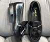 Женские кожаные лоферы Chanel 2024 черные с кисточками