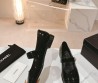 Женские кожаные туфли Chanel 2024 черные с ремешком лакированные