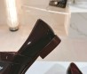 Женские кожаные туфли Chanel 2024 бордовые с ремешком лакированные