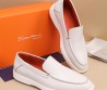 Мужские кожаные лоферы Santoni 2024 белые