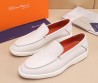 Мужские кожаные лоферы Santoni 2024 белые