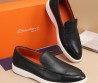 Мужские кожаные лоферы Santoni 2024 черные