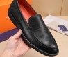 Мужские кожаные лоферы Santoni 2024 черные с черной подошвой