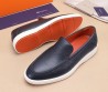 Мужские кожаные лоферы Santoni 2024 синие