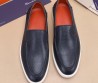 Мужские кожаные лоферы Santoni 2024 синие