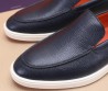 Мужские кожаные лоферы Santoni 2024 синие