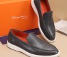 Мужские кожаные лоферы Santoni 2024 серые