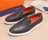 Мужские кожаные лоферы Santoni 2024 серые