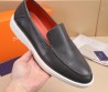 Мужские кожаные лоферы Santoni 2024 серые