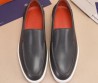 Мужские кожаные лоферы Santoni 2024 серые