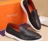 Мужские кожаные лоферы Santoni 2024 темно-коричневые