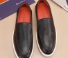 Мужские кожаные лоферы Santoni 2024 темно-коричневые