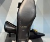 Женские кожаные туфли Celine 2024 черные с золотой пряжкой