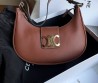 Женская кожаная сумка Celine 2024 коричневая с логотипом