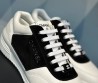 Женские кожаные кроссовки Chanel 2024 белые с черными замшевыми вставками