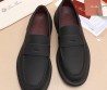 Мужские кожаные лоферы Loro Piana Travis 2024 черные матовые