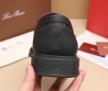Мужские кожаные лоферы Loro Piana Travis 2024 черные матовые