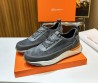 Мужские комбинированные кроссовки Santoni 2024 серые