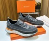 Мужские комбинированные кроссовки Santoni 2024 серые