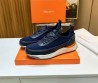 Мужские комбинированные кроссовки Santoni 2024 синие
