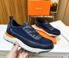 Мужские комбинированные кроссовки Santoni 2024 синие