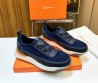 Мужские комбинированные кроссовки Santoni 2024 синие